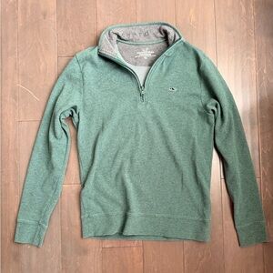 Vineyard Vines Men's Green Quarter-Zip Pullover